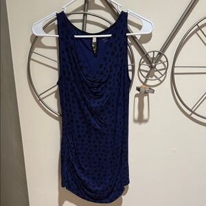 LOFT Navy Polka Dot Tank Top, Size S